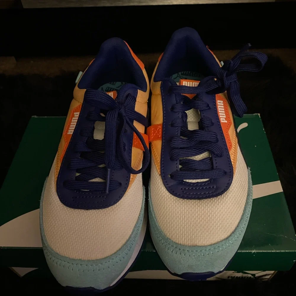 PUMA Kids' Blue, Orange & Light Teal Sneakers
